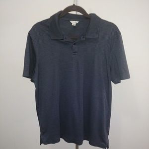 Calvin Klein Large Gray striped Mens Polo
